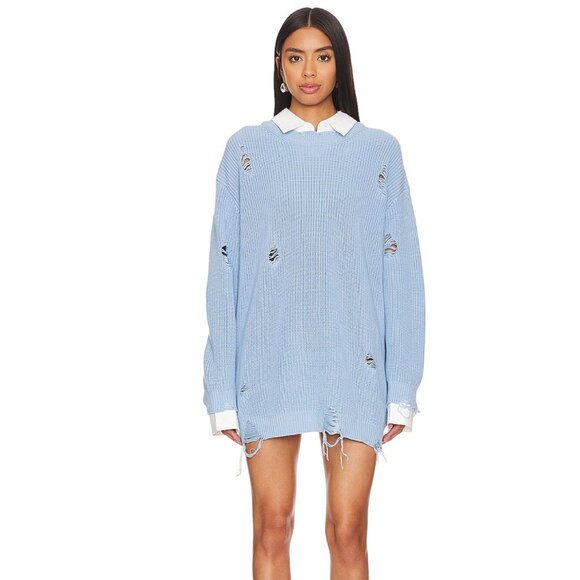 NEW SER.O.YA Blue Chloe Sweater Dress NWT - Size XS - Picture 1 of 10